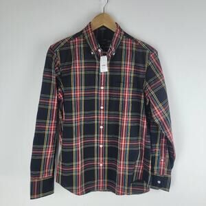 NEW J Crew Slim Untucked Long Sleeve Button Up Check red Size S